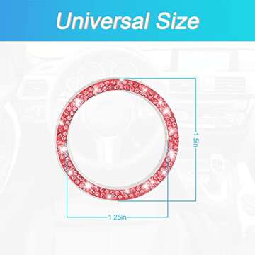 Car Bling Crystal Rhinestone Engine Start Ring Decals for Women