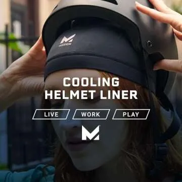 Mission Cooling Helmet Liner, USA Flag - Lightweight & Breathable - Cools Up to 2 Hours - UPF 50 Sun Protection - Machine Washable