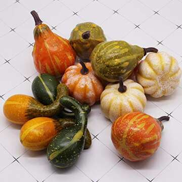 yofit 12 Pcs Artificial Pumpkins for Thanksgiving Home Decor