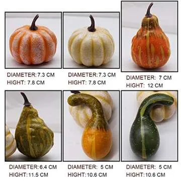 yofit 12 Pcs Artificial Pumpkins for Thanksgiving Home Decor