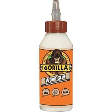 Gorilla Wood Glue - Natural Color, 4oz | Water-Resistant for Indoor & Outdoor Projects