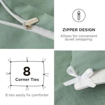 Bedsure Sage Green Duvet Cover King Size Bedding Set