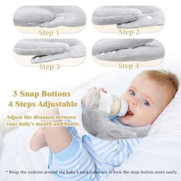 YURRLFUA Baby Bottle Holder for Self Feeding, Adjustable Nursing Pillow