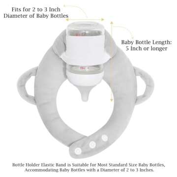 YURRLFUA Baby Bottle Holder for Self Feeding, Adjustable Nursing Pillow