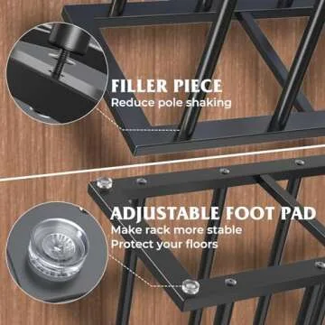 Boot Rack, 19.5 Inches Boot Rack Organizer Tall Boots, Stainless Steel Boot Storage Holder, Free Standing Boot Racks for 6 Pairs Entryway, Closet, Black