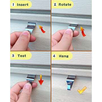 NACETURE Vinyl Siding Hooks 20 Pack Heavy Duty Siding Clips Vinyl Siding Hanger for Hanging on Patio, No Hole Need Command Outdoor Hook Hang to Decor Wreath Things for Horizontal Vinyl Siding