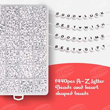 HENMI 5040 pcs Pony Beads Kit for Kids Crafting