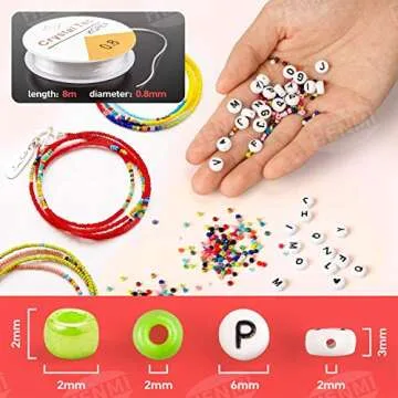 HENMI 5040 pcs Pony Beads Kit for Kids Crafting