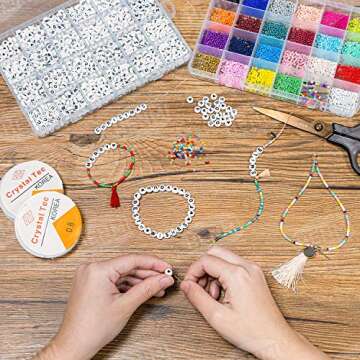 HENMI 5040 pcs Pony Beads Kit for Kids Crafting