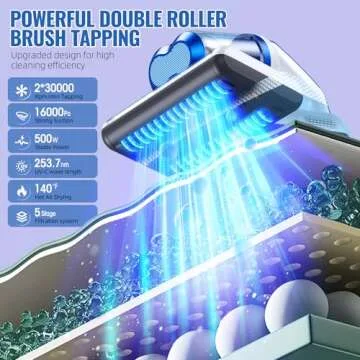 JPHYLL Mattress Vacuum Cleaner: 16Kpa Suction & UV-C Light for Deep Cleaning