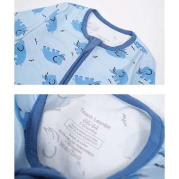 Teach Leanbh Unisex Baby Bamboo Viscose Pajamas with Mittens and Feet Cuffs 2 Way Zipper Long Sleeve...