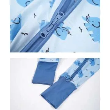 Bamboo Baby Pajamas with Mittens & Zipper Features