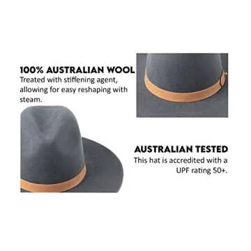 Lack of Color Women's The Rocco Classic Luxe Fedora (Charcoal Grey, MD (57cm))