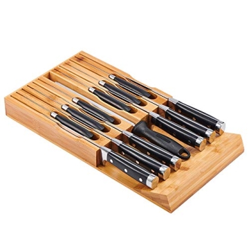 Elegant Utoplike In-Drawer Bamboo Knife Block for Organisation