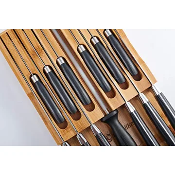 Elegant Utoplike In-Drawer Bamboo Knife Block for Organisation