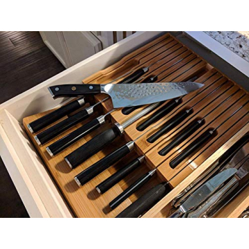 Elegant Utoplike In-Drawer Bamboo Knife Block for Organisation