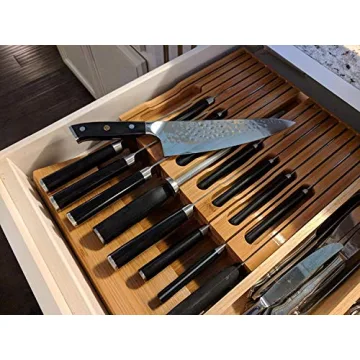 Elegant Utoplike In-Drawer Bamboo Knife Block for Organisation