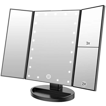 WEILY Makeup Mirror with Adjustable LED Lights and Magnification