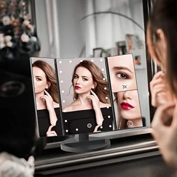 WEILY Makeup Mirror with Adjustable LED Lights and Magnification