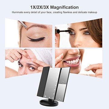WEILY Makeup Mirror with Adjustable LED Lights and Magnification