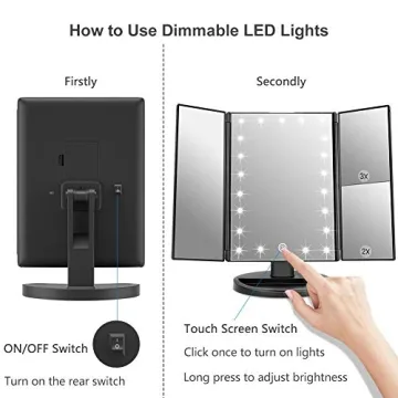 WEILY Makeup Mirror with Adjustable LED Lights and Magnification