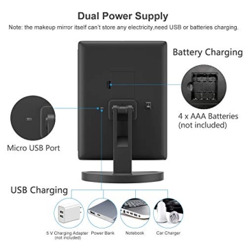 WEILY Makeup Mirror with Adjustable LED Lights and Magnification