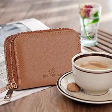 SHANSHUI RFID Blocking Leather Credit Card Holder for Women