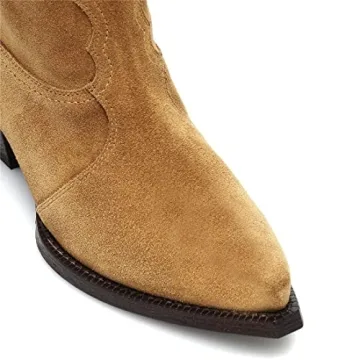 YIYA Western Suede Cowboy Boots for Stylish Comfort
