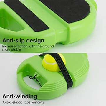 CHEGIF Tennis Trainer Rebound Ball with 3 String Balls, Solo Tennis Training Equipment,Portable Tenn...