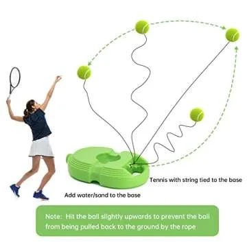 CHEGIF Tennis Trainer Rebound Ball with 3 String Balls, Solo Tennis Training Equipment,Portable Tennis Practice Training Tools for Adults, Olders, Beginners Sport Exercise-Green