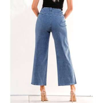 GRAPENT High Waisted Pants for Women Dressy High Waisted Trousers Women Hot Pants Jean Outfits for Women Jeans Baggy Jeans for Women Baggy Color Classic Blue Size M Medium Size 8 Size 10