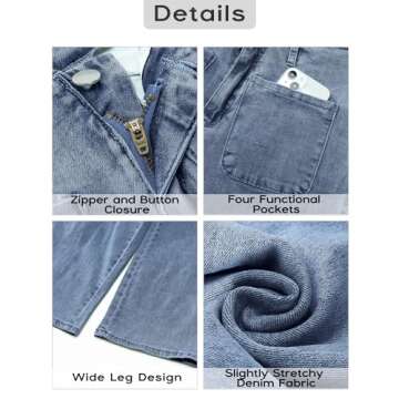 GRAPENT High Waisted Pants for Women Dressy High Waisted Trousers Women Hot Pants Jean Outfits for Women Jeans Baggy Jeans for Women Baggy Color Classic Blue Size M Medium Size 8 Size 10