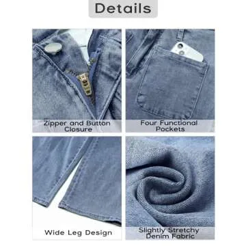 GRAPENT High Waisted Pants for Women Dressy High Waisted Trousers Women Hot Pants Jean Outfits for Women Jeans Baggy Jeans for Women Baggy Color Classic Blue Size M Medium Size 8 Size 10