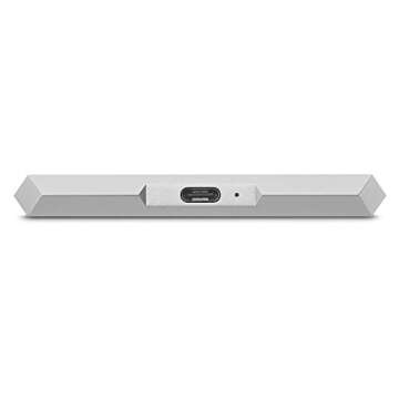 LaCie Mobile Drive 2TB External Hard Drive HDD – Moon Silver USB-C USB 3.0, 3.1 for Mac and PC Computer Desktop Workstation Laptop (STHG2000400)