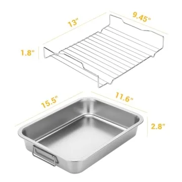 Tifanso Stainless Steel Roasting Pan for Versatile Cooking