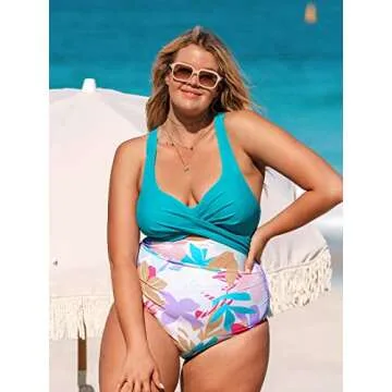 CUPSHE Plus Size Twist Front One Piece Swimsuit