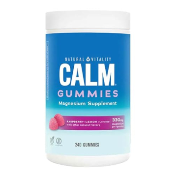 Natural Vitality Calm Magnesium Citrate Gummies - Stress Relief & Sleep Aid, Vegan, 240 Count
