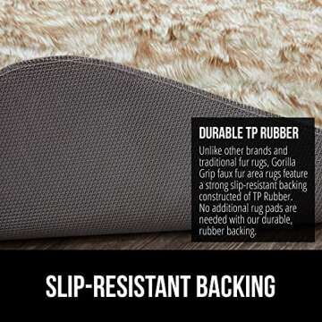 Gorilla Grip Fluffy Faux Fur Rug, Machine Washable Soft Furry Area Rugs, Rubber Backing, Plush Floor Carpets for Baby Nursery, Bedroom, Living Room Shag Carpet, Luxury Home Decor, 2x4, Frosted