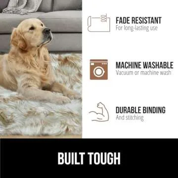 Gorilla Grip Fluffy Faux Fur Rug, Machine Washable Soft Furry Area Rugs, Rubber Backing, Plush Floor Carpets for Baby Nursery, Bedroom, Living Room Shag Carpet, Luxury Home Decor, 2x4, Frosted