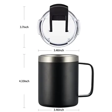 ALOUFEA 12oz Insulated Coffee Mug - Travel Friendly