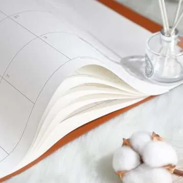 Simplified Desk Calendar 2025-2026 with Desktop Mat, Cabbrix Large Desk Pad Calendar 21" x 16-1/2" Runs From Now to June 2026, Desk Blotter Calendar for Home School and Office (Brown)