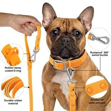 Wisedog Waterproof Standard Dog Leashes with 2 Hooks, 5 ft/ 6 ft Lengths, Adjustable for Traffic Control Safety, for Small, Medium & Large Dogs Walking (Daylily Yellow,L)