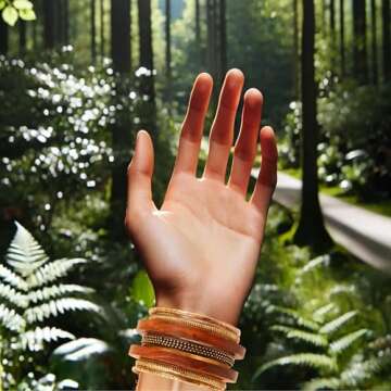 Touchstone wooden women bamboo wood jewelry african bangle bracelets gold bangles brown boho accesso...