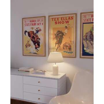 Cowboy Rodeo Publicity Vintage Decor, Cute & Unique Cafe Bar Home Decor Vintage Poster, Retro Cowboy Action Art Coffee Bar Accessories Western Signs & Posters Aesthetic Cowboy Wall Decor(16 x 20)