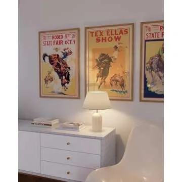 Cowboy Rodeo Publicity Vintage Decor, Cute & Unique Cafe Bar Home Decor Vintage Poster, Retro Cowboy Action Art Coffee Bar Accessories Western Signs & Posters Aesthetic Cowboy Wall Decor(16 x 20)