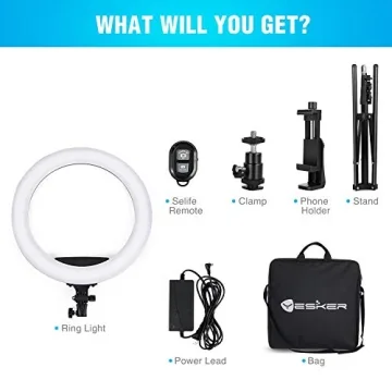 Yesker 18" LED Ring Light Kit for Stunning Photography