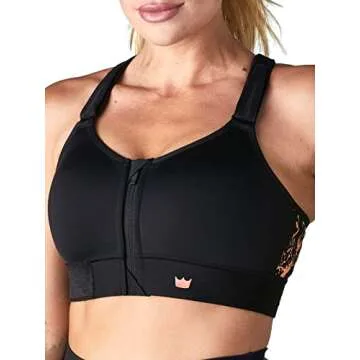 SHEFIT Flex Sports Bra for Women, Medium Impact Sports Bra, Black, Large (Luxe)