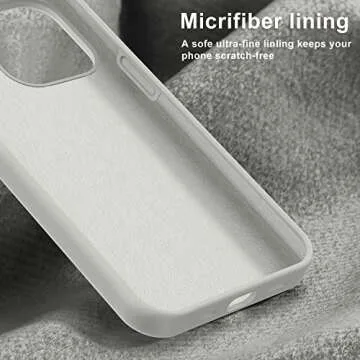 bemal for iPhone 14 Pro Max Case with Screen Protector - Slim Fit Liquid Silicone - Soft Microfiber Lining - Designed for Women and Girls - Shockproof Protective Phone Cover-Rock Grey