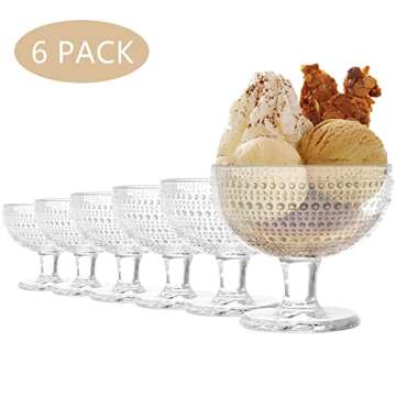 ZOOFOX Glass Ice Cream Bowl Set for All Occasions