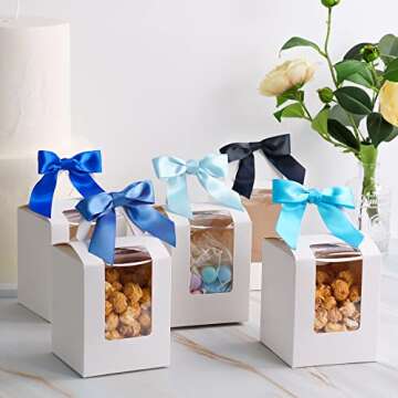 AIMUDI Twist Tie Bows - 50 Satin Bows in 5 Colors